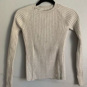 abercrombie and fitch ribbed cream sweater